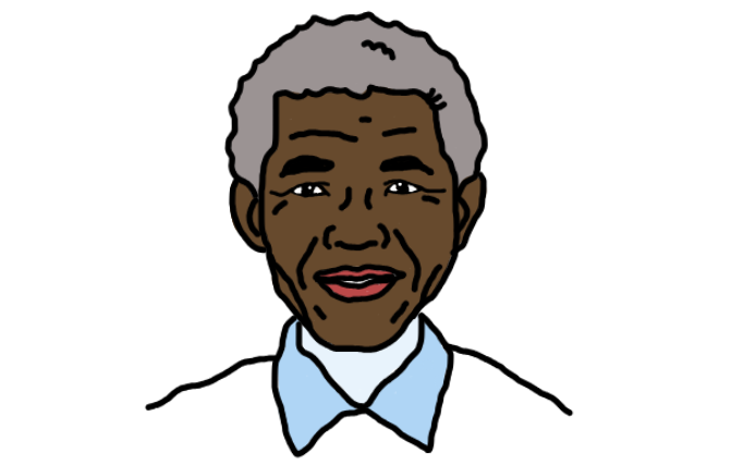 easy step by step Nelson Mandela drawing - EasystepDrawing