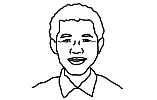  how to draw Nelson Mandela in easy steps - step number : 9 - Easy Step Drawing