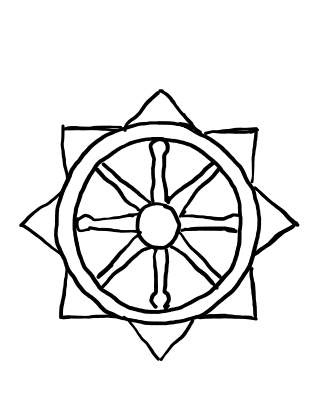  how to draw Karma Wheel in easy steps - step number : 4 - Easy Step Drawing
