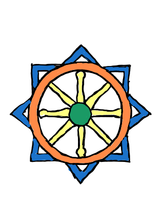 How to draw Karma Wheel in easy step by step.