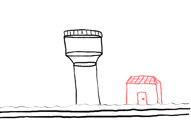  how to draw Water Tower in easy steps - step number : 7 - Easy Step Drawing