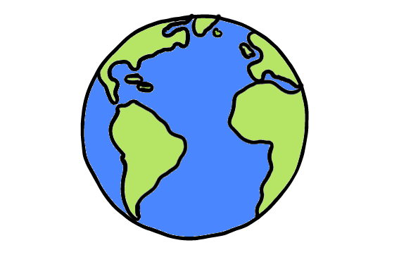 easy step by step earth drawing - EasystepDrawing