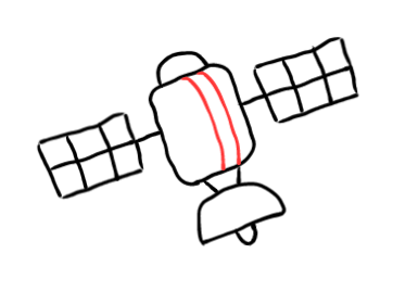  how to draw step by step satellite drawing easy  - EasystepDrawing