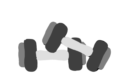 easy step by step dumbbell drawing - EasystepDrawing