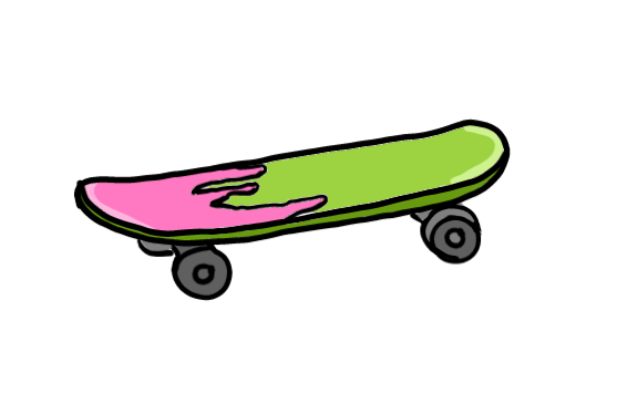 easy step by step skateboard drawing - EasystepDrawing