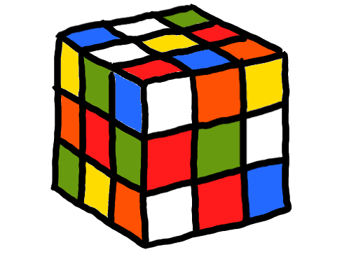 easy step by step rubixcube drawing - EasystepDrawing