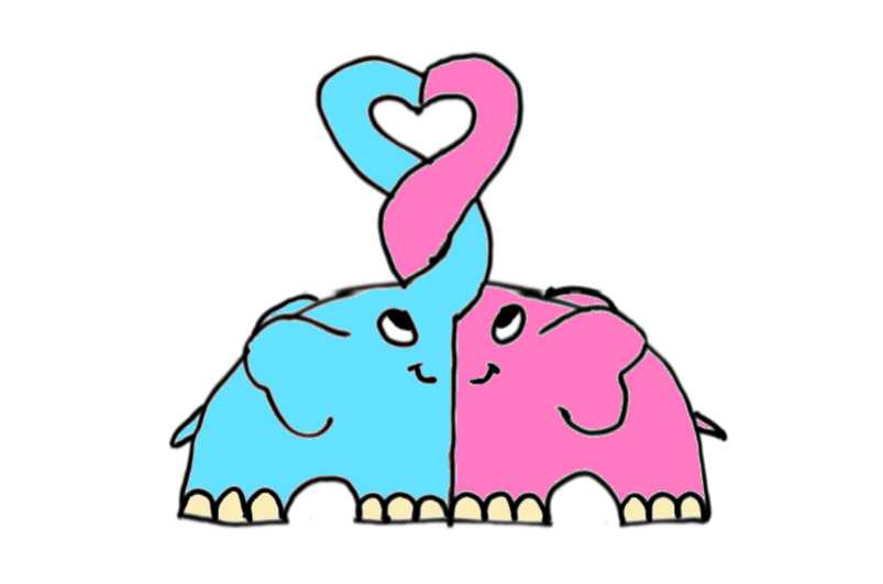 easy step by step elephantvalentine drawing - EasystepDrawing