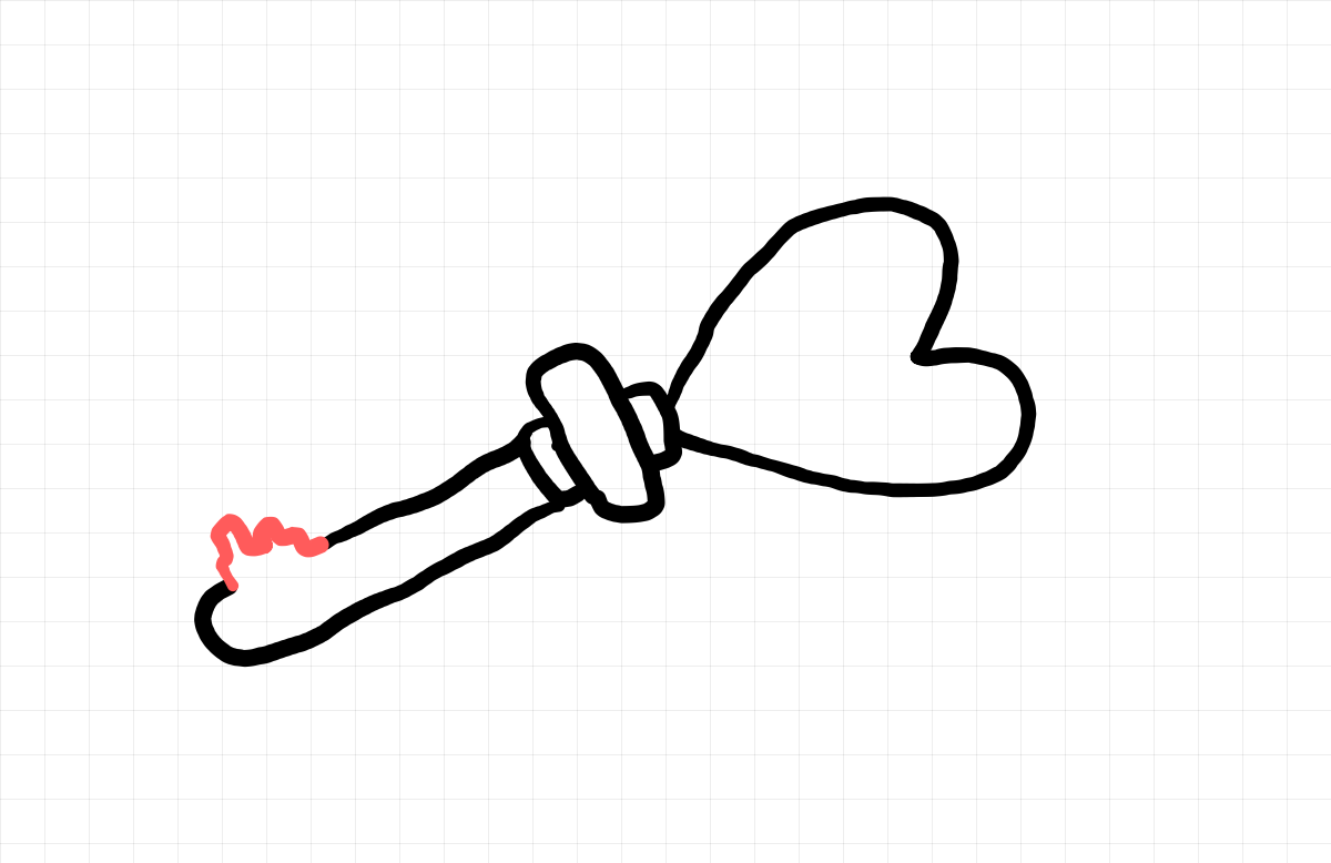  how to draw Heart Key in easy steps - step number : 5 - Easy Step Drawing