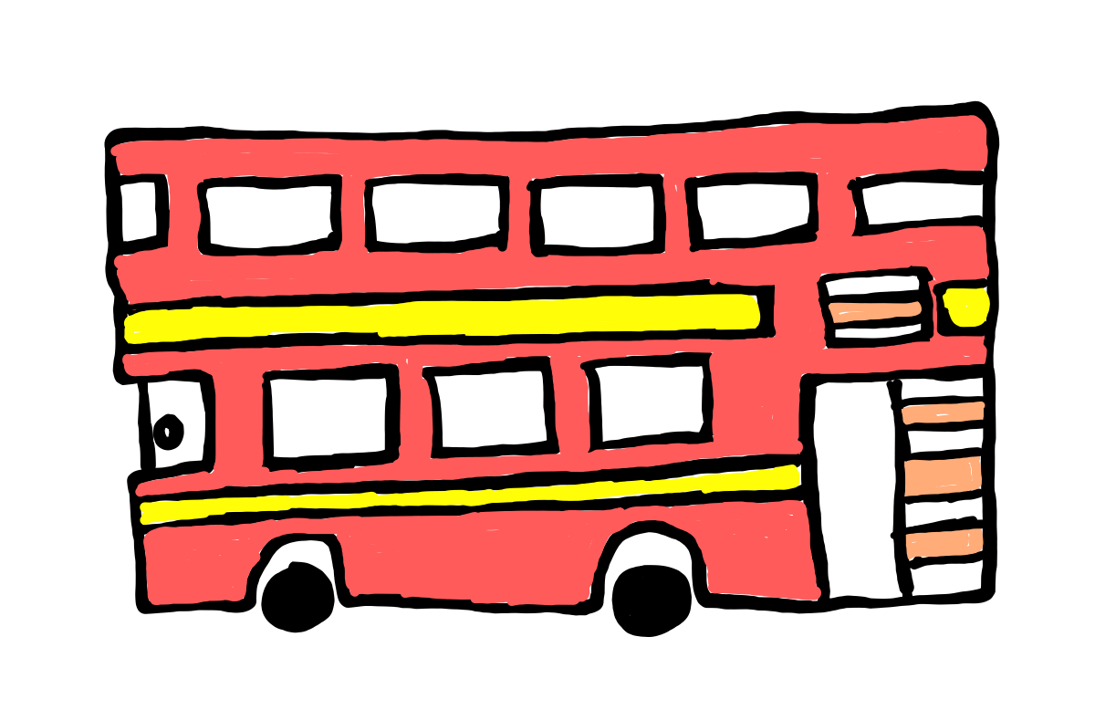 easy step by step doubledecker drawing - EasystepDrawing