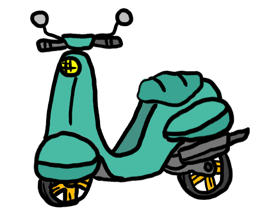 easy step by step scooter drawing - EasystepDrawing